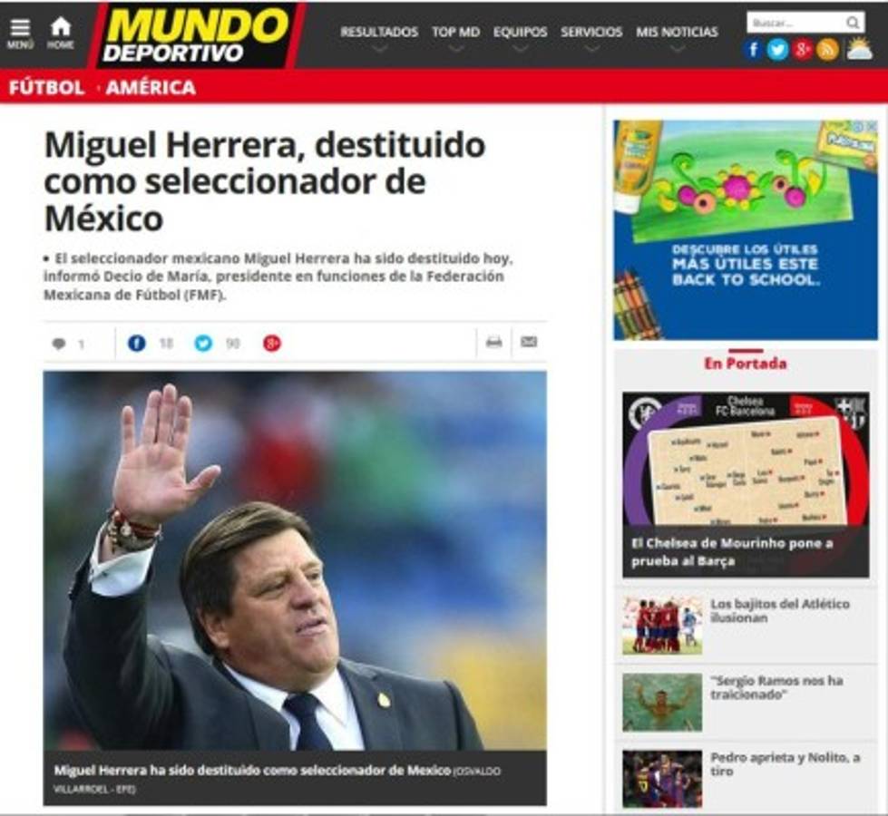 Así cuenta la prensa mundial salida de Miguel Herrera