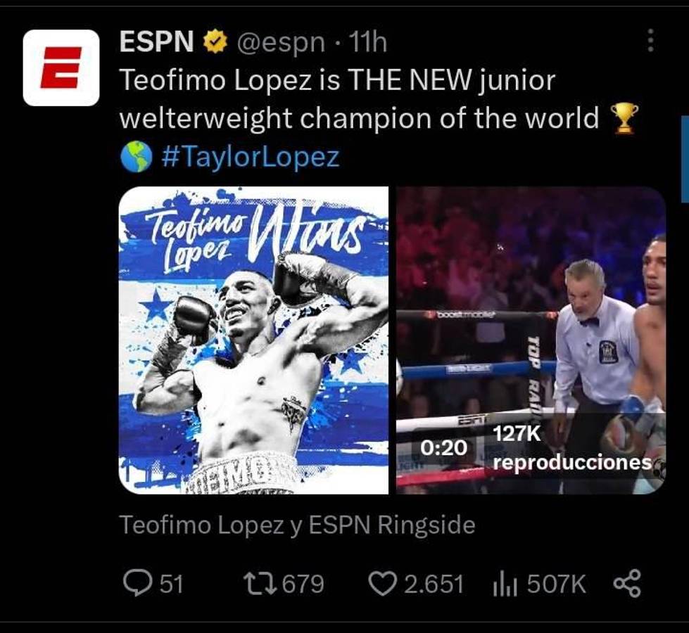 Así reaccionó la prensa internacional a la victoria de Teófimo López ante Josh Taylor por el cinturón OMB del peso superligero