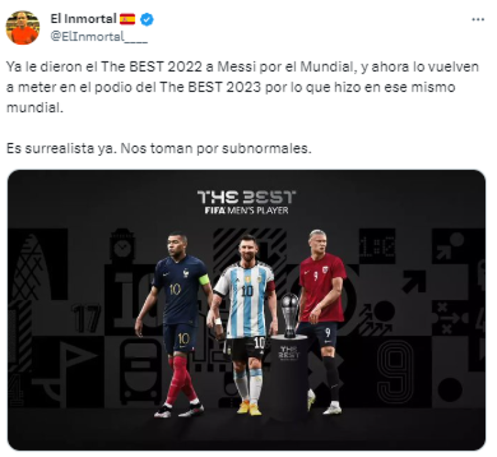 Indignación con Messi por su nominación al The Best 2023: “Es surrealista, Cristiano Ronaldo tuvo mejor año”