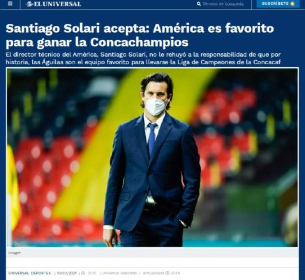 Prensa mexicana ve con respeto a Olimpia, rival del América y destacan frase de Solari: 'No es accesible”