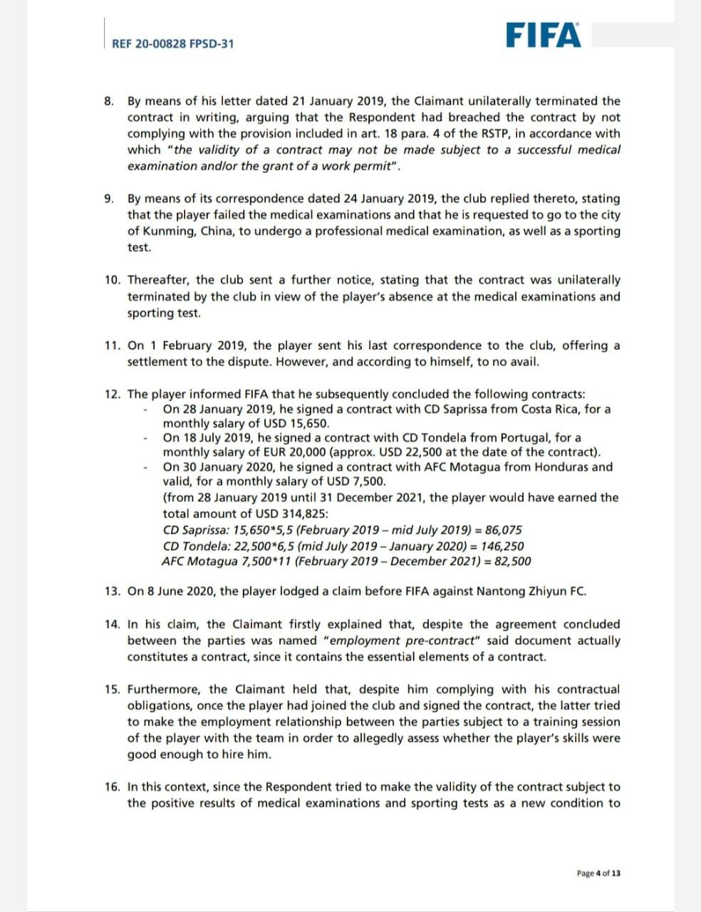 ¡Duro golpe! El hondureño Rubilio Castillo es descartado por el Deportivo Pasto, la FIFA lo sentencia a pagar una millonaria cantidad a club chino