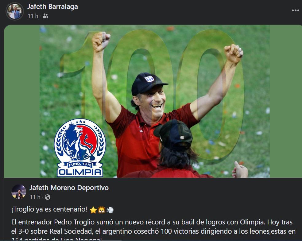 Prensa hondureña se rinde al récord de Troglio: “Es el amo del fútbol en Honduras”, “Quedará en la historia blanca”