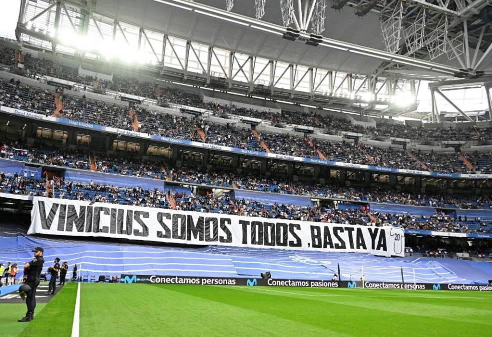 FOTOS: El Real Madrid rinde homenaje a Vinicius, el mensaje contra el racismo y la visita de Florentino Pérez