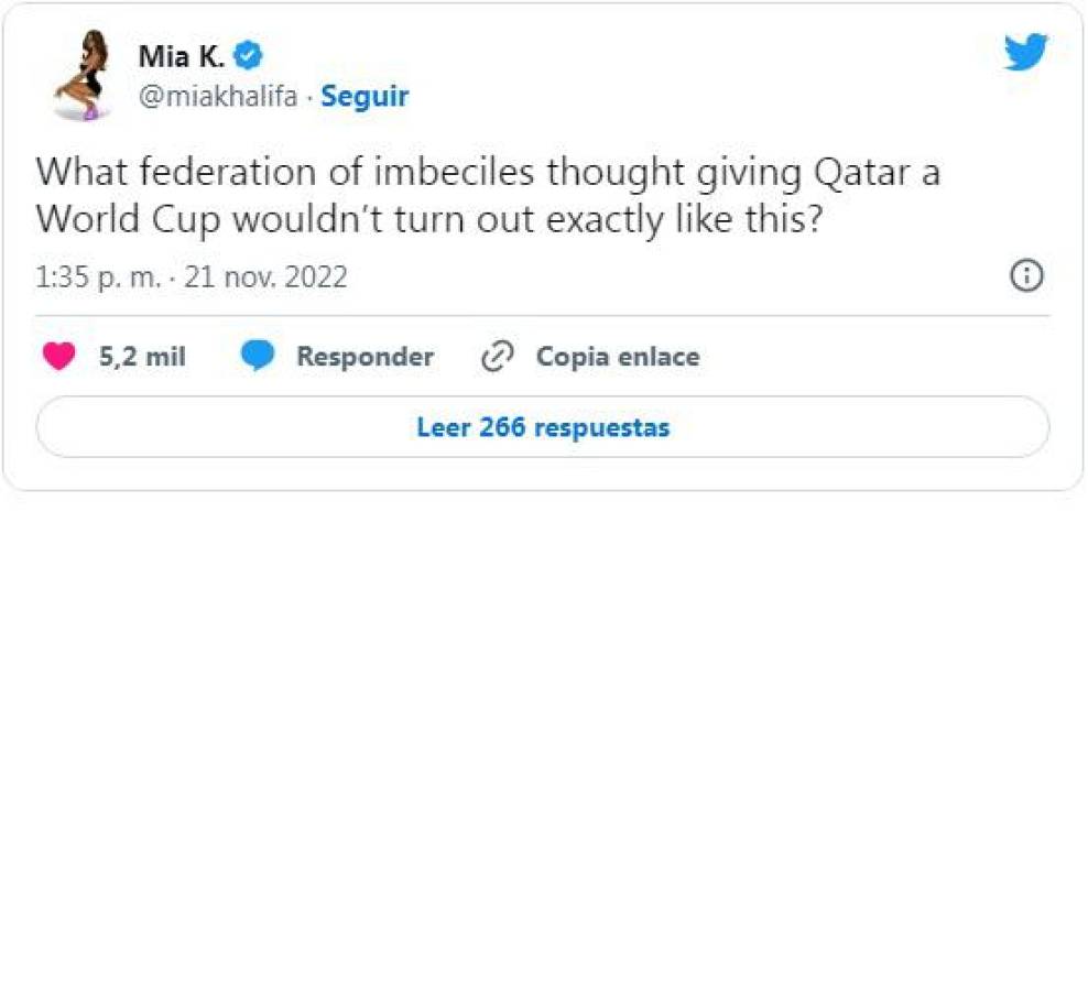 El motivo por el que Mia Khalifa ataca a la FIFA por el Mundial de Qatar 2022 y los llama “imbéciles”