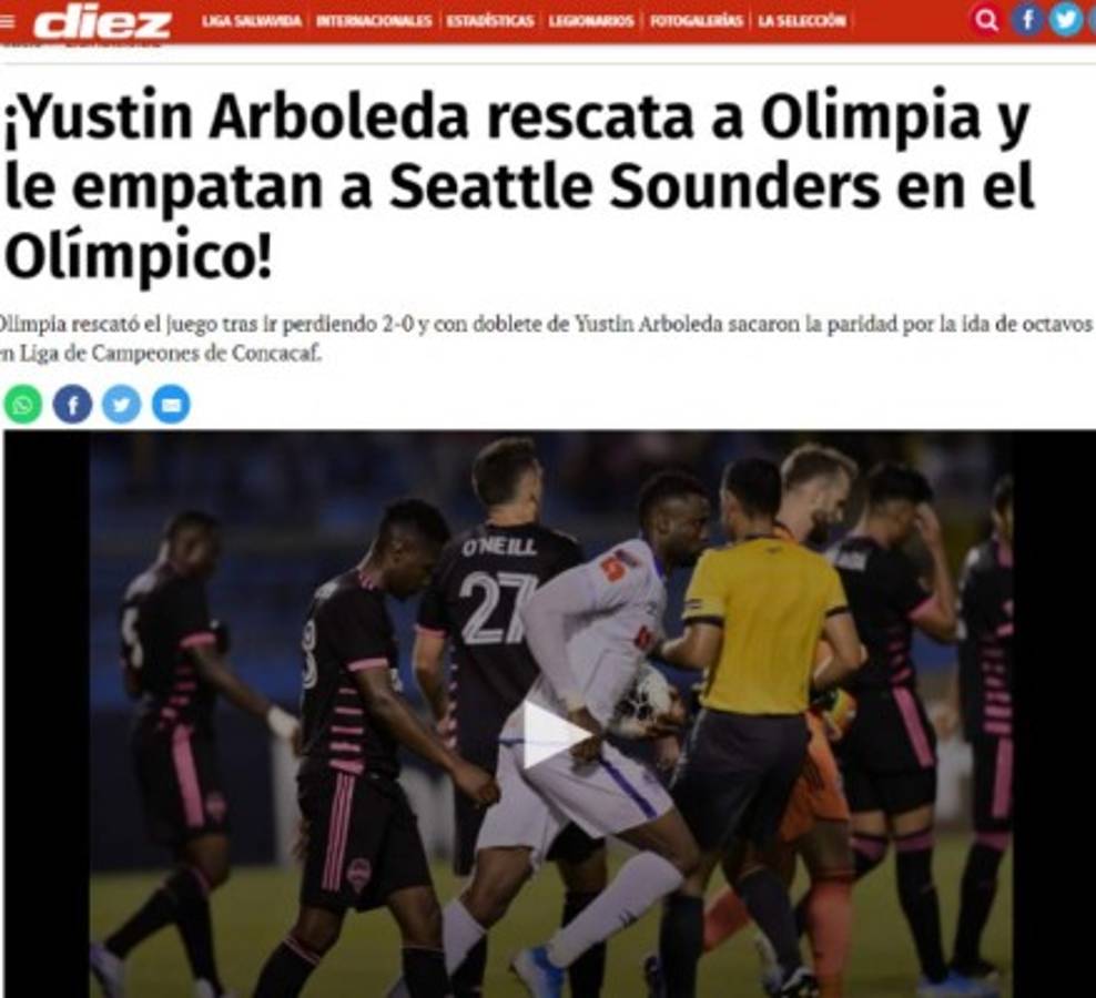 Lo que dice la prensa nacional e internacional del valioso empate de Olimpia ante Seattle en Concachampions