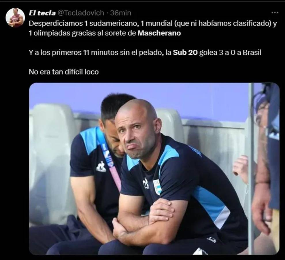Los memes que dejó la paliza de Argentina ante Brasil en el Sudamericano: ¡Mascherano fue una de las víctimas!