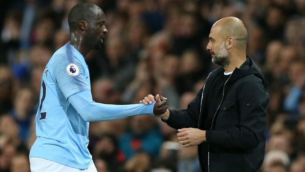 Pep Guardiola dirigió a Yaya Touré en el Manchester City.