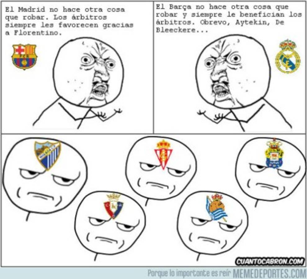 ¡Imperdibles! Terribles memes contra el Barcelona y Madrid previo al final de la Liga española