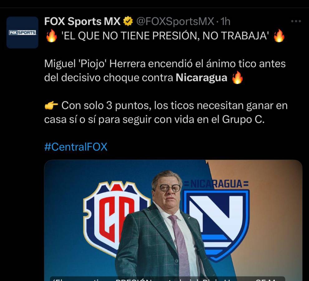 Si CR pierde, cierro la cuenta, Honduras no irá al mundial: la prensa reacciona previo al Costa Rica-Nicaragua en Eliminatorias