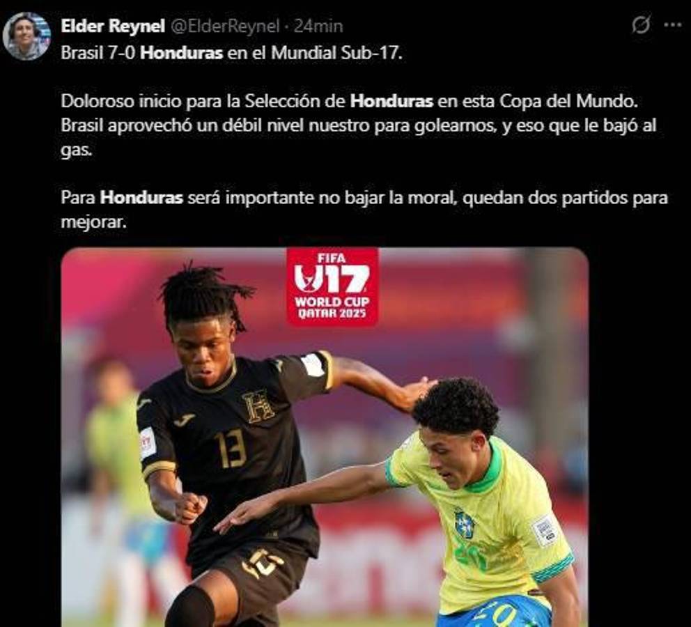 Debut humillante, Pudieron ser 10: lo que dice la prensa tras la goleada de Brasil a Honduras en el Mundial Sub-17