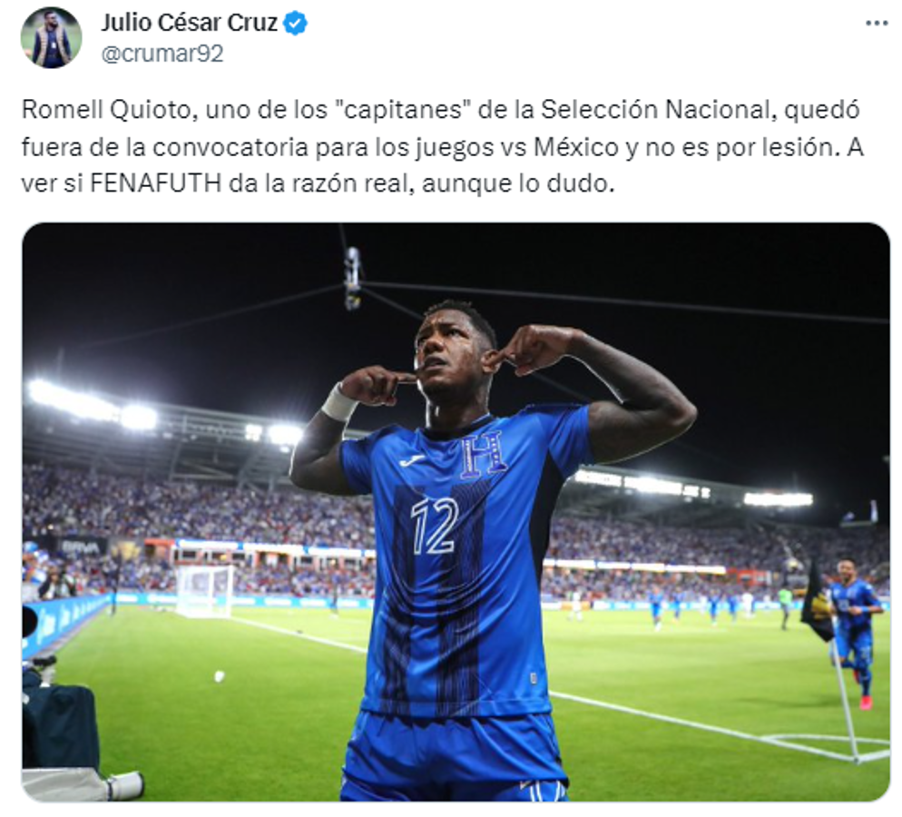 Quioto fue dado de baja en la convocatoria de Honduras y esto dicen los periodistas: “Rueda no anda chineando a nadie”
