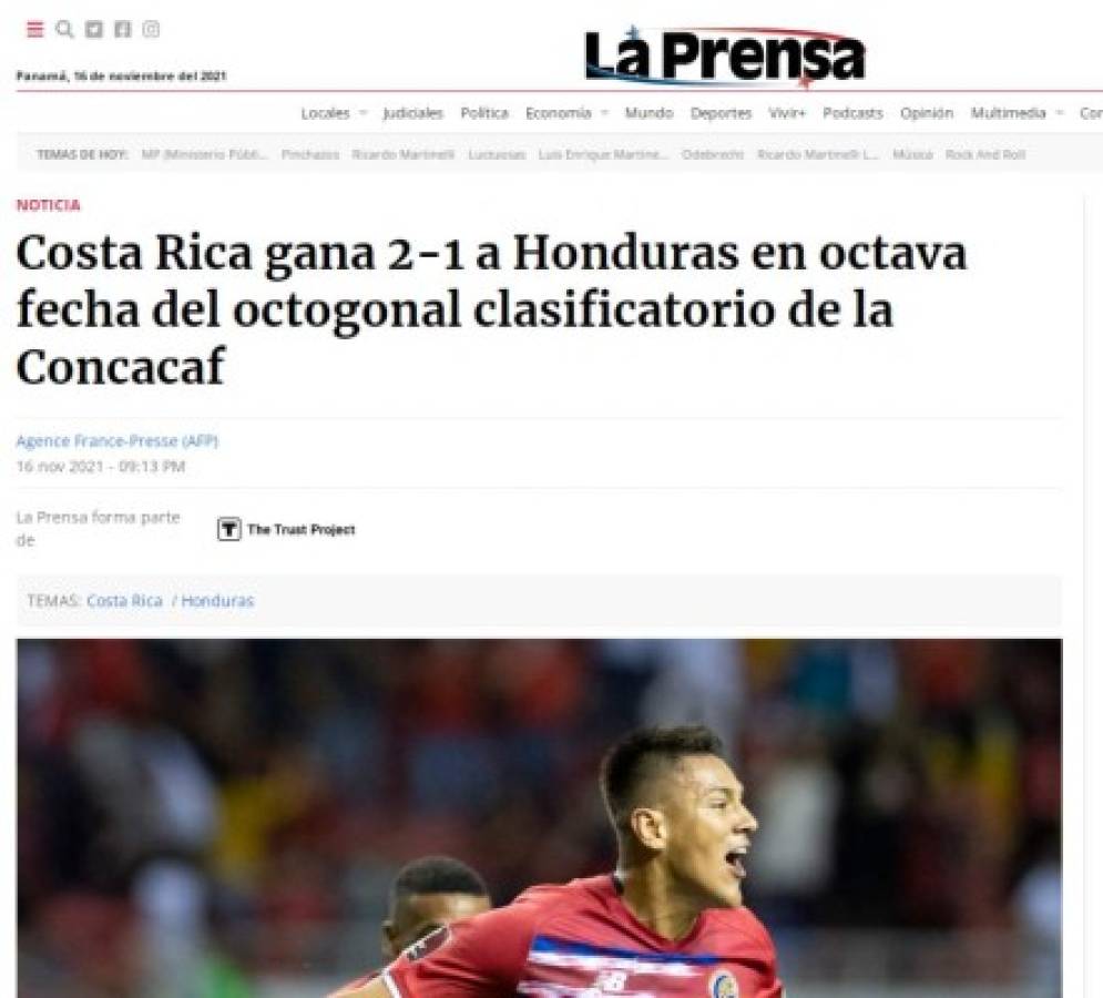 ¡Adiós Qatar, triunfo agónico, Costa Rica sobrevive! Lo que dice la prensa mundial tras el fracaso de la Selección de Honduras