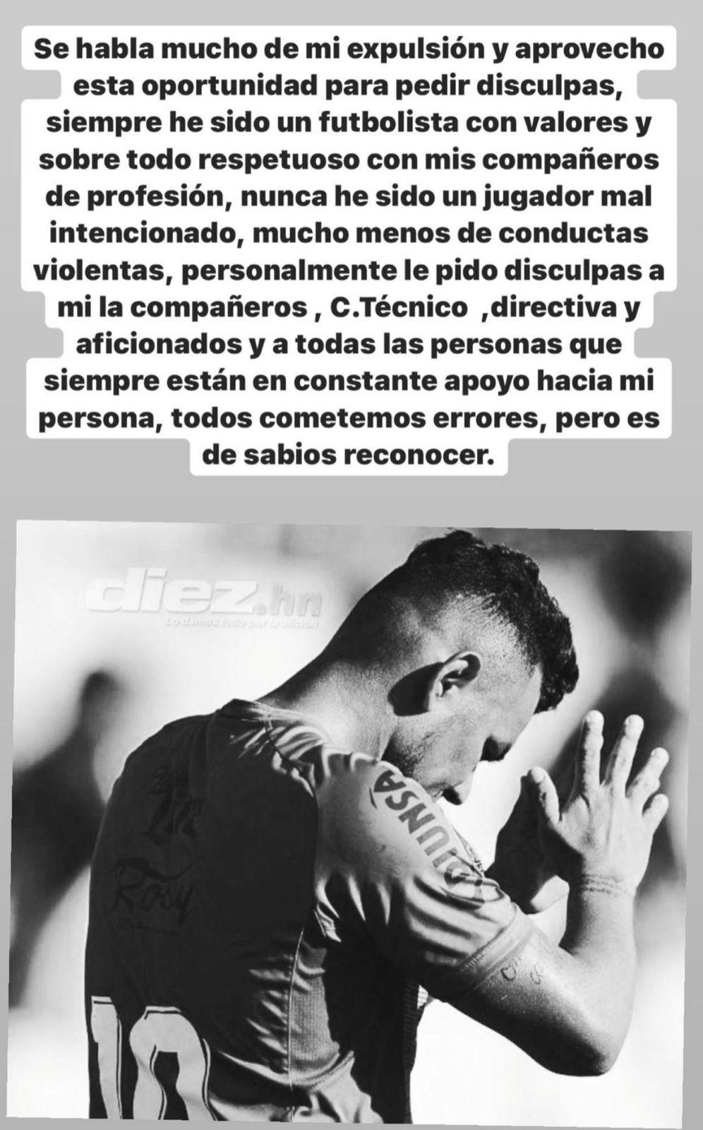 Mario Martínez se disculpa tras su agresión: “Soy un futbolista con valores, es de sabios reconocer los errores”