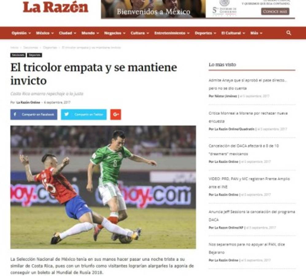 Así reaccionan los medios de Panamá y Costa Rica luego juego ante Trinidad y México