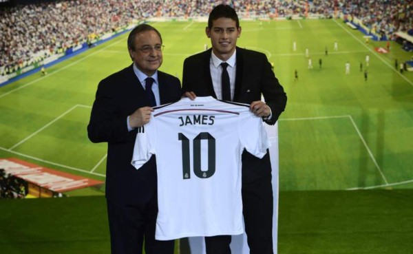 Presentación de James Rodríguez como nuevo jugador del Real Madrid