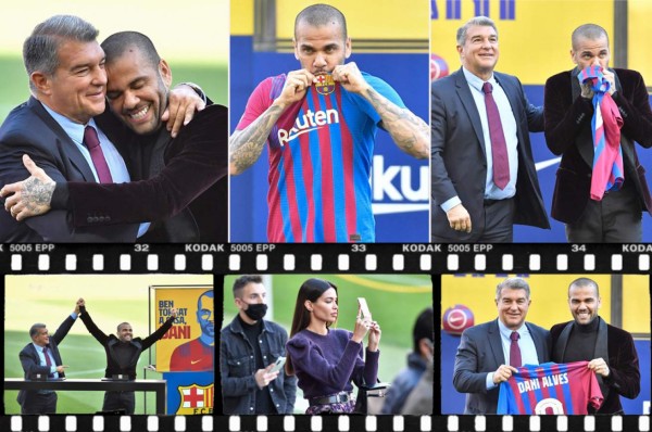 Así fue la presentación de Dani Alves como nuevo jugador del Barcelona: emoción, besos y dorsal legendario