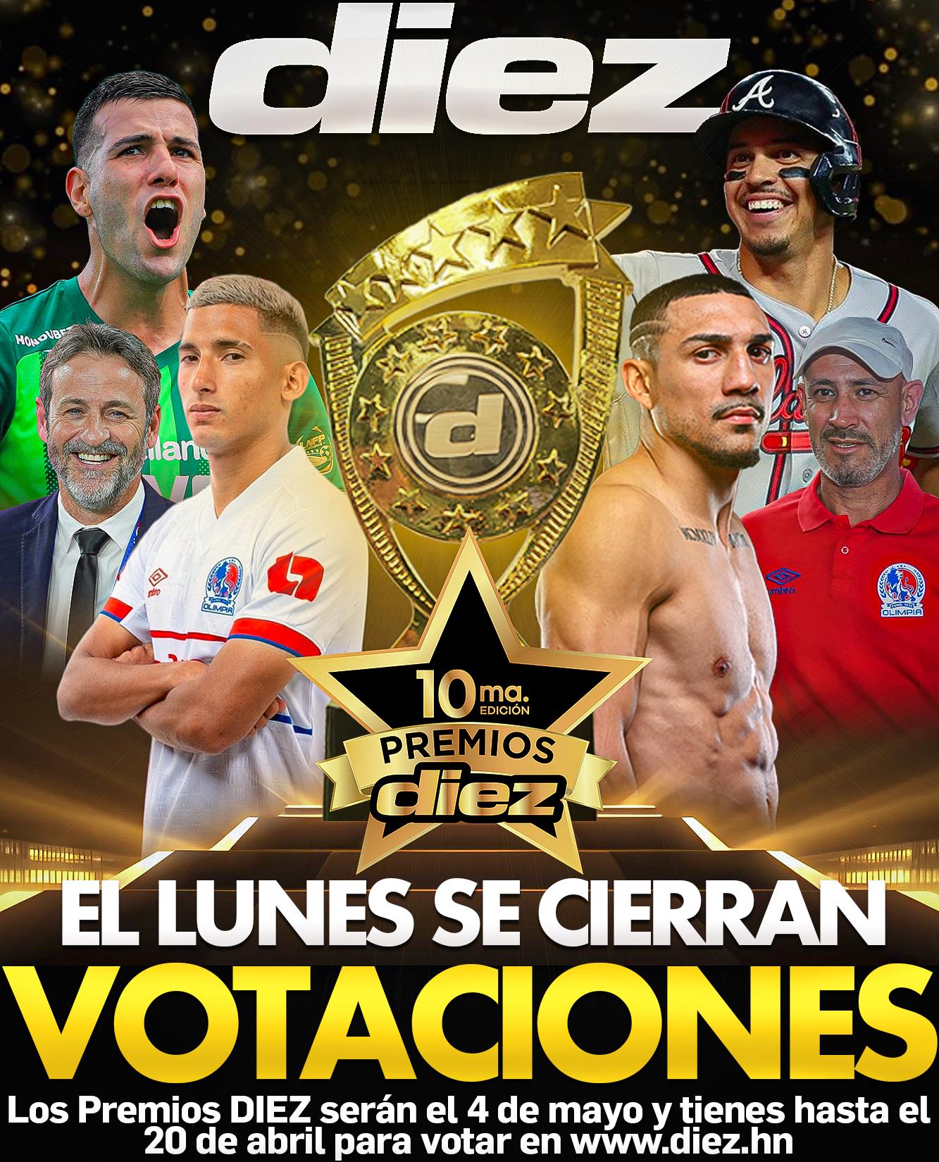 Este lunes 20 se cierran las votaciones para los Premios DIEZ