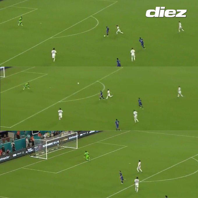 Tremenda genialidad de Messi para poner el definitivo 3-0 de Argentina ante Honduras.