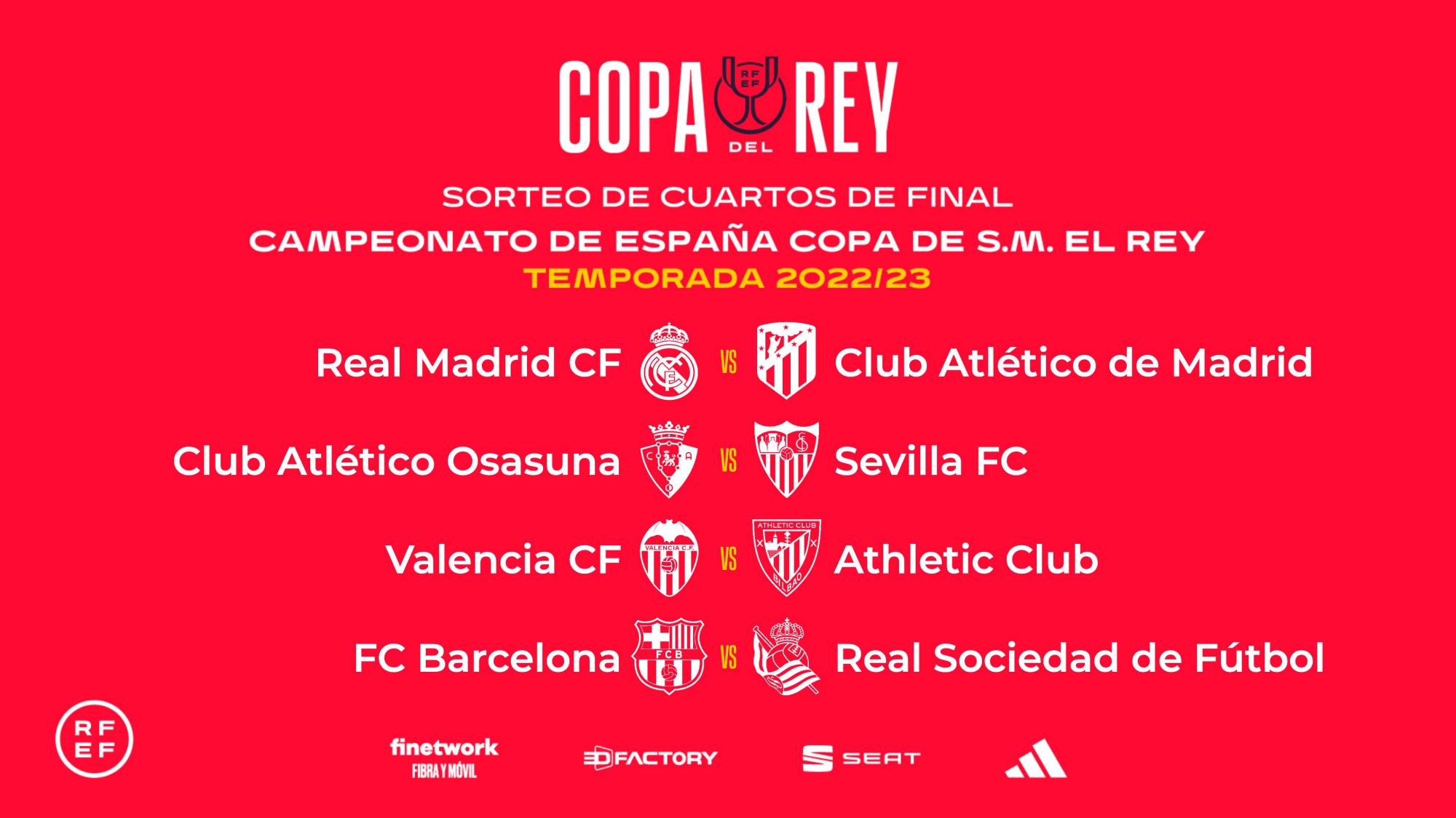 Thus were the crosses of the quarterfinals of the Copa del Rey.