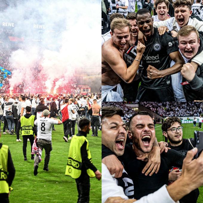 ¡Locura total! La invasión de los hinchas del Eintracht Frankfurt tras volver a una final europea 42 años después