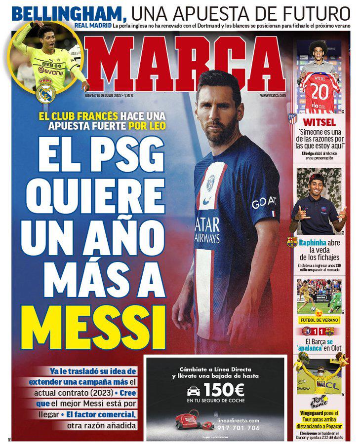 El PSG quiere tener a Messi hasta el 2024, según informa Diario Marca.