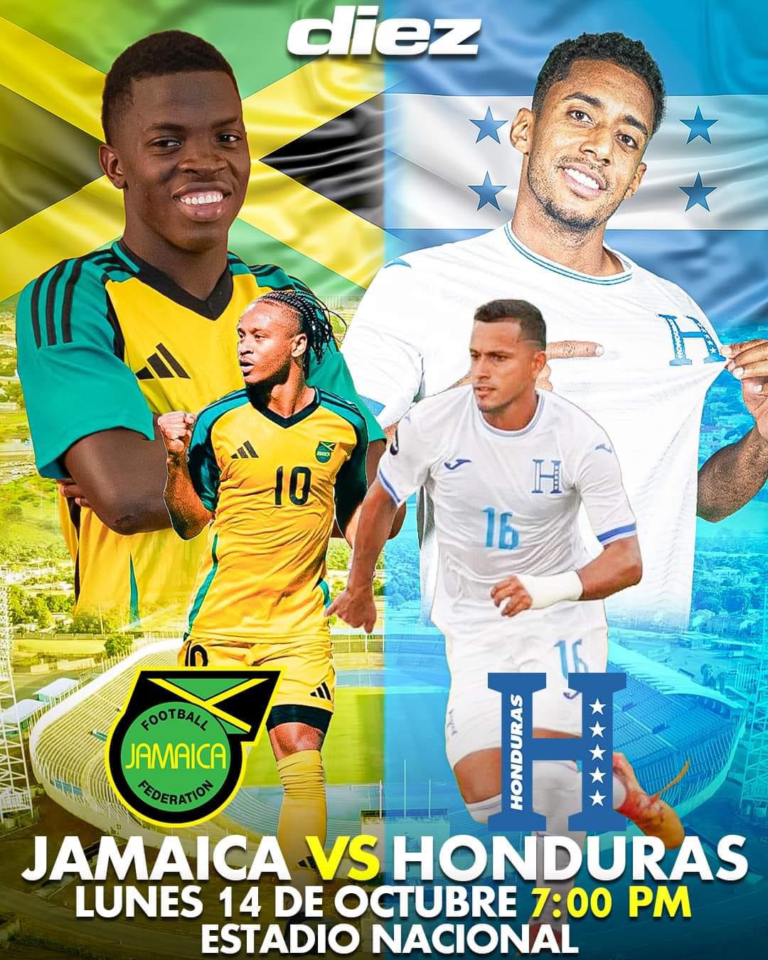 Jamaica vs Honduras, lunes 14 de octubre, estadio nacional de Kingston