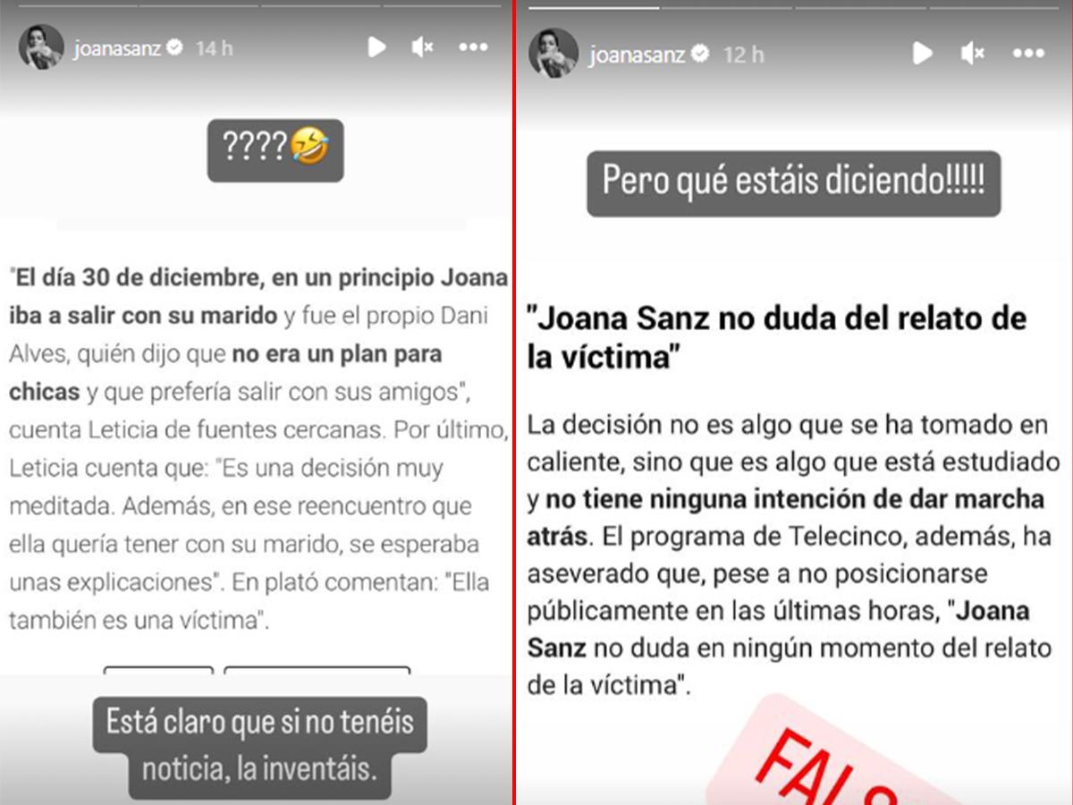 Joana Sanz desmiente las informaciones sobre la separación con Dani Alves.