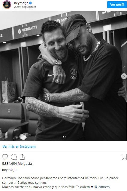 El duro mensaje de despedida de Neymar a Messi tras salir del PSG y la brutal respuesta de Leo para su amigo
