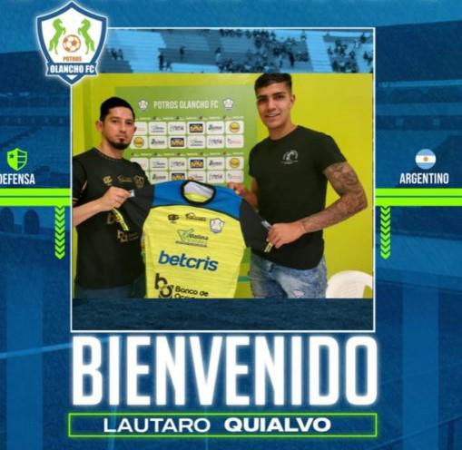 Lautaro Quialvo fue anunciado en diciembre de 2022 como fichaje del Olancho FC.
