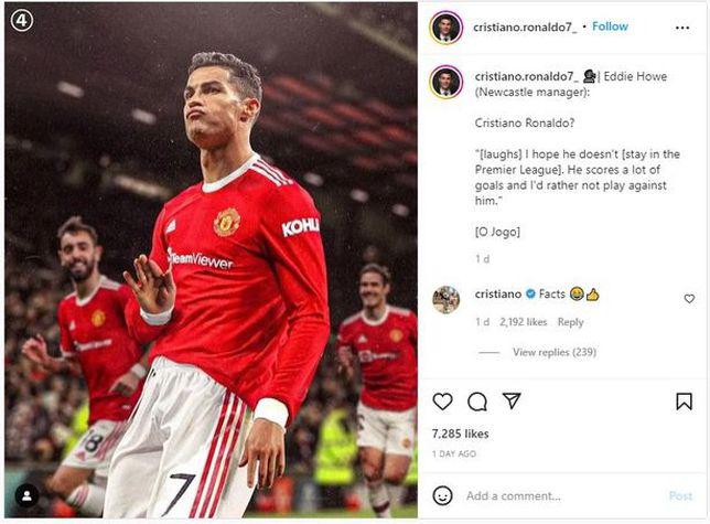 Cristiano Ronaldo responde a entrenador de la Premier League que espera su salida del Manchester United