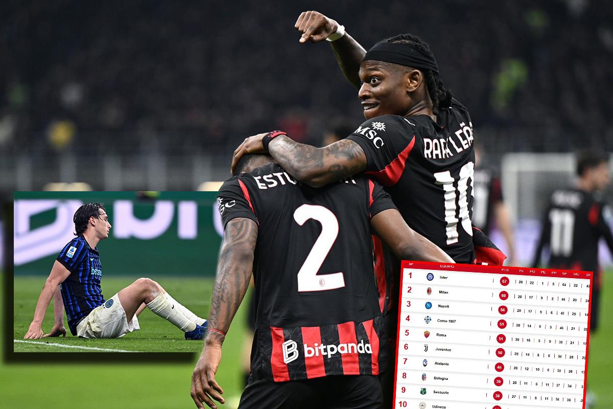 El Milan volvió a castigar al Inter con un riflazo y recorta distancias: la tabla de posiciones de la Serie A