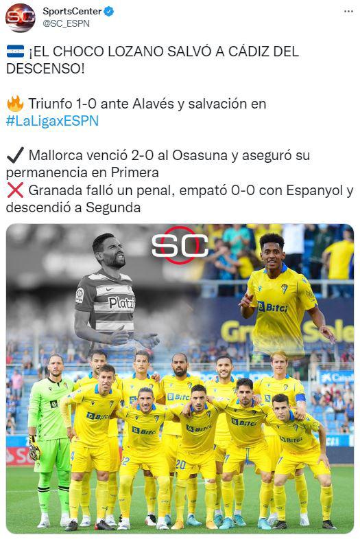 ¡Se rinden ante el Choco Lozano! La reacción de los medios y afición al gol del hondureño que salvó al Cádiz: “A sus pies”